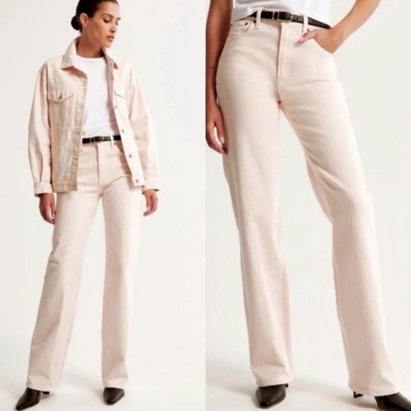 Abercrombie & Fitch Denim - Abercrombie‎ & Fitch The 90s Relaxed Jean High Rise Size 12 Short Light Pink